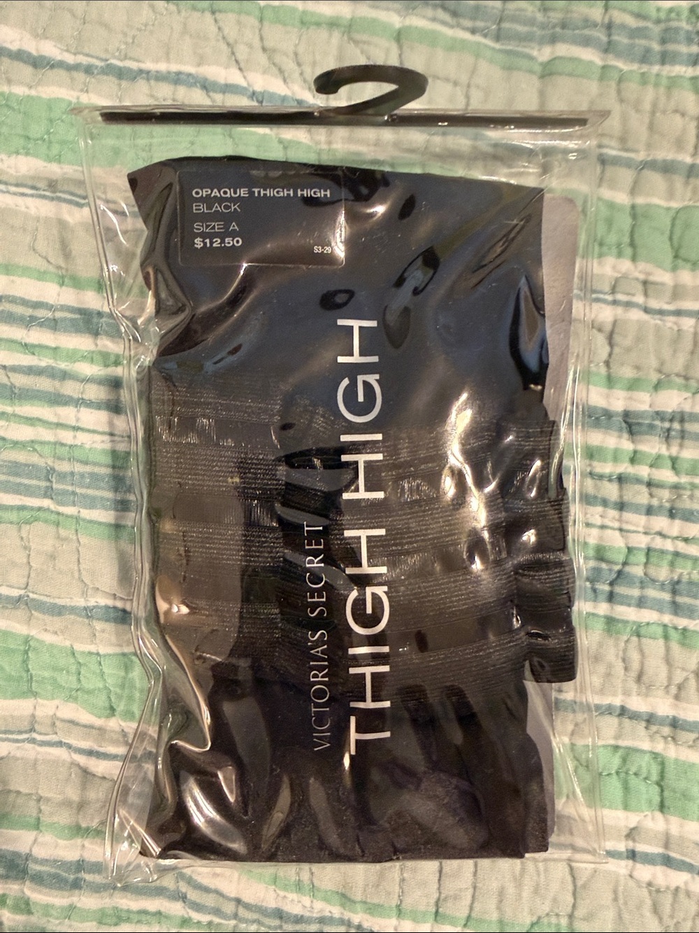 Victoria's Secret Black Opaque Thigh Highs - Classic Pair